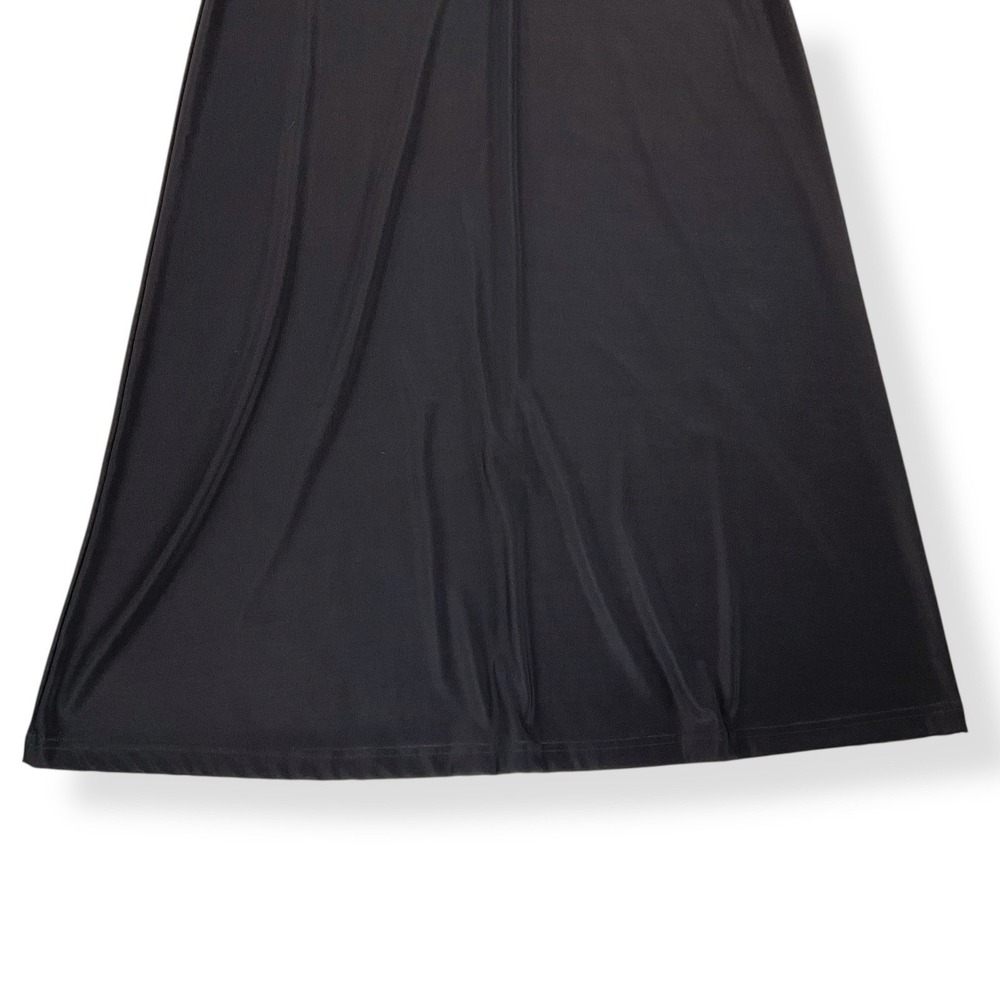 TapeMeasure Skirt Women XL Black A-Line Long Maxi Stretch Elastic Waist NWT VTG - Picture 2 of 16